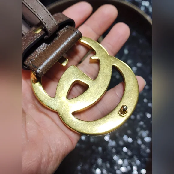 GUCCI 400593 Jumbo GG Canvas Leather Belt Waist 120 48 - Picture 9 of 10